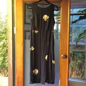 NWT Zara Midnight Blue Floral Dress